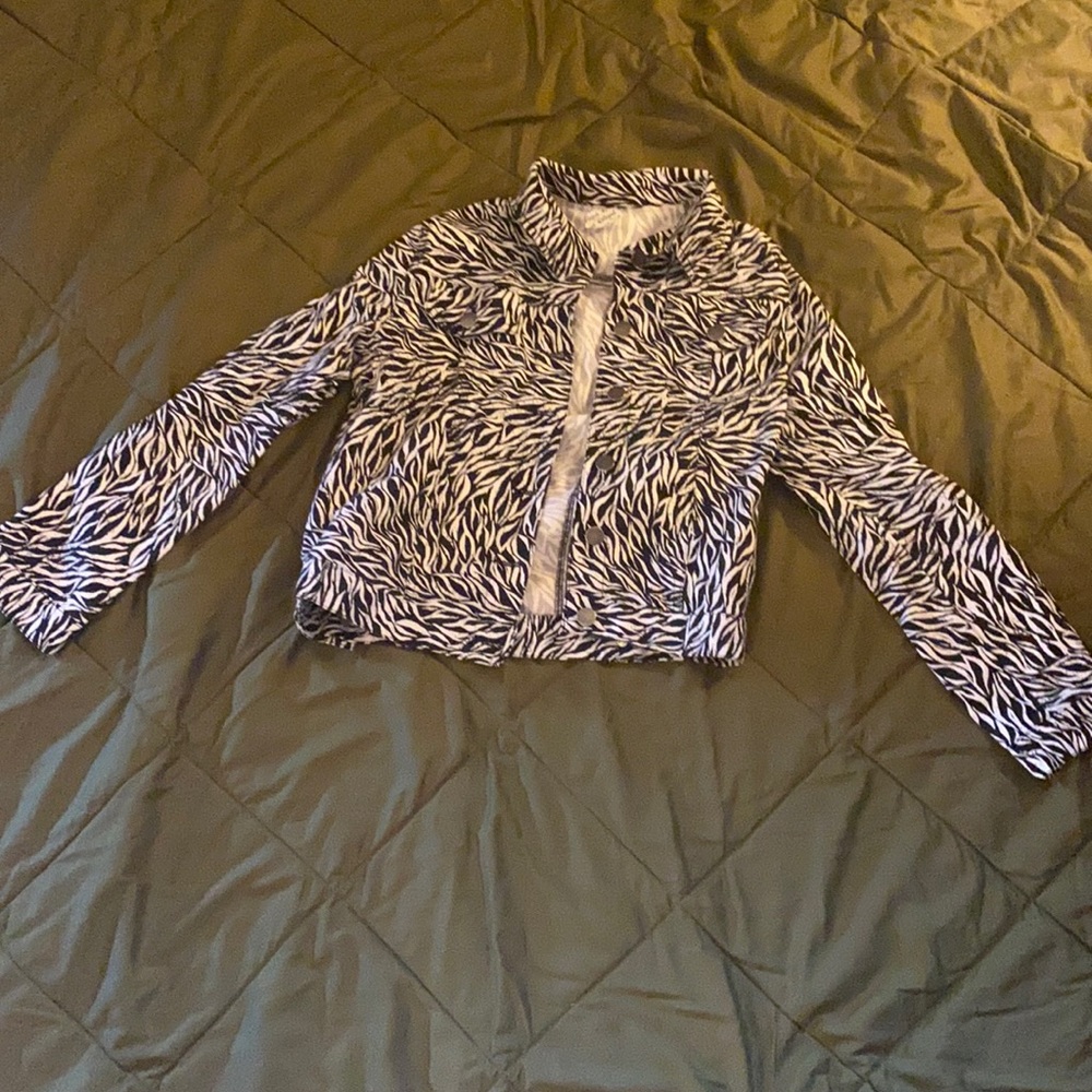 Girls zebra printed Jean jacket